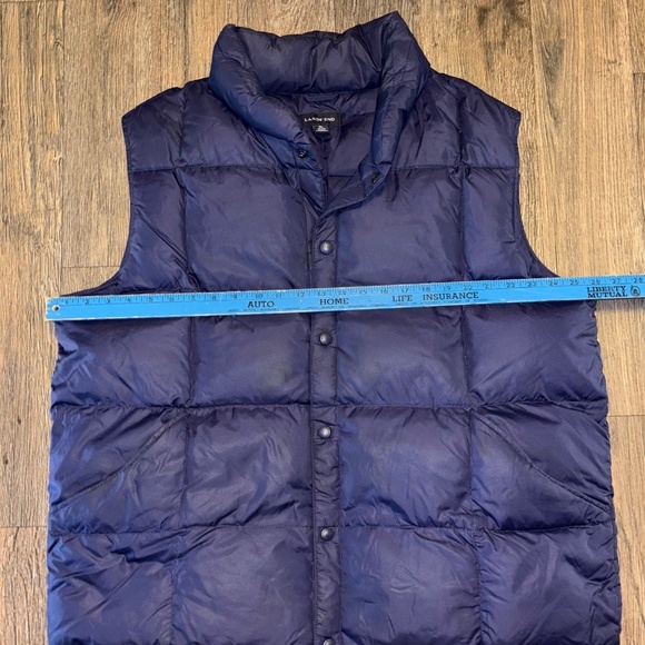 Lands End Down Navy Blue Puffer Vest Sz X Large - Picture 6 of 7